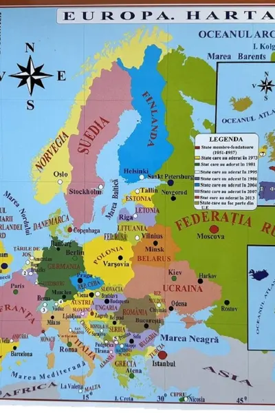 Harta de perete: Europa. Pliată