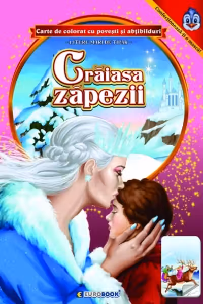 Crăiasa zăpezii. Carte de colorat cu povești și abțibilduri