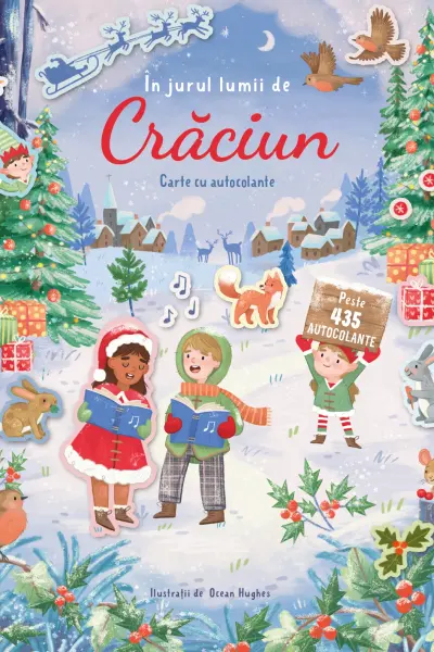 In jurul lumii de Craciun (carte cu autocolante)