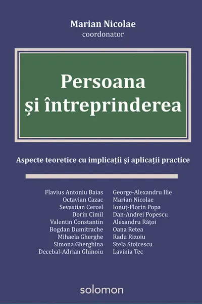 Persoana si intreprinderea Aspecte teoretice cu implicatii si aplicatii practice
