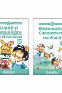 Set 2 caiete, A4, pe domenii, grupa mare 5-6 ani: 1. Limba si Comunicare. Om si Societate; 2. Matematica. Cunoasterea Mediului