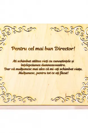 Diploma personalizata din lemn- Pentru cel mai bun Director!
