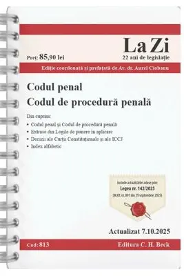 Codul penal. Codul de procedura penala Act. 7 Octombrie 2025 Ed. Spiralata