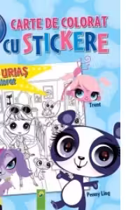 Carte de colorat cu stickere Littlest PetShop