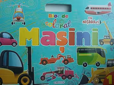 Bloc de colorat cu abtibilduri - Masini 2