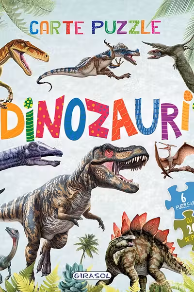 Carte cu 6 puzzle-uri Dinozaurii