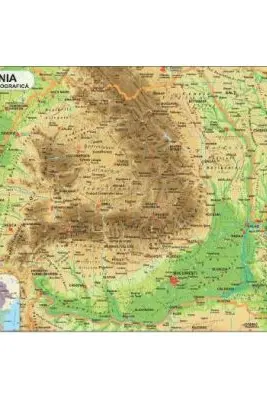 Harta Romania 50x70 cm, fizico-geografica/administrativa