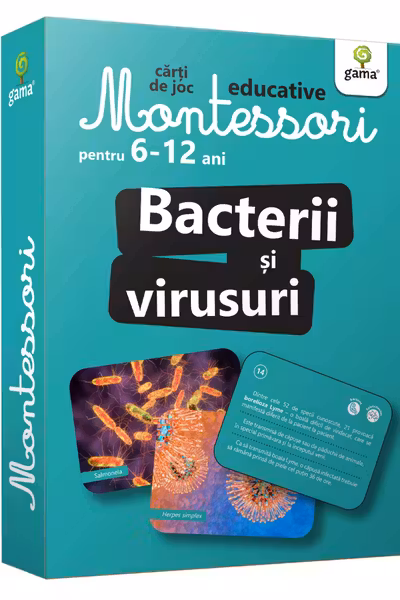Carti de joc Montessori. Bacterii si virusuri 6-12 ani