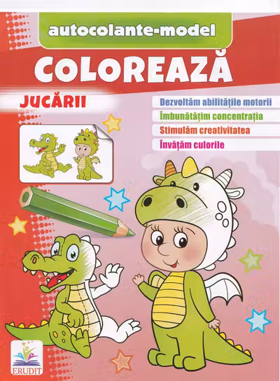 Coloreaza+autocolante Jucarii