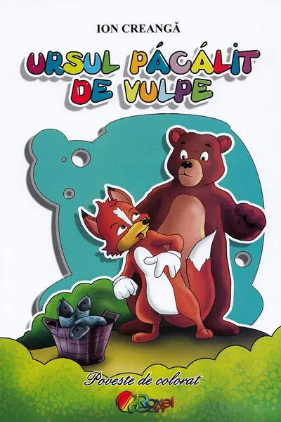 Ursul păcălit de vulpe. Poveste de colorat