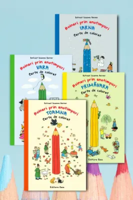 Pachet carti de colorat Hoinari prin anotimpuri, 4 volume