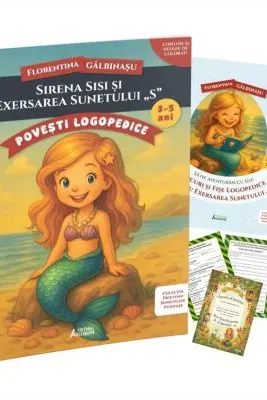 Pachet Logopedic corectare pronuntie sunet S (Sirena Sisi): Poveste, caiet de exercitii si diploma