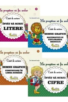 Pachet cu 4 caiete de scriere. Ma pregatesc sa fiu scolar