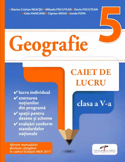 Geografie - Clasa 5 - Caiet de lucru