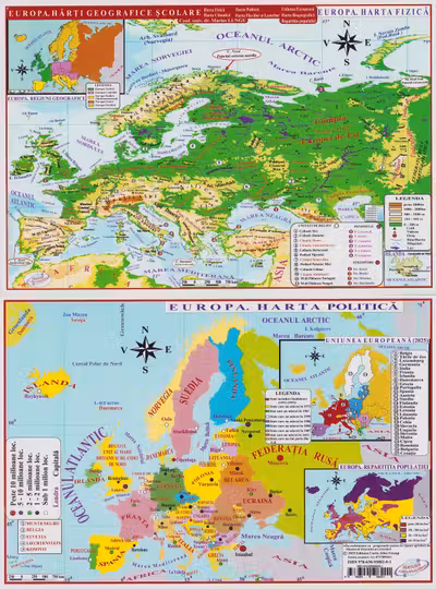Harta Europa. Pliată