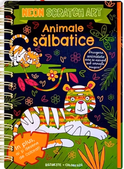 Animale salbatice Neon scratch art
