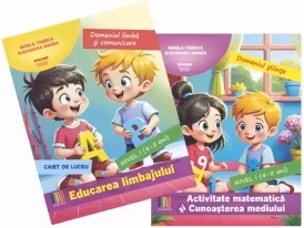 Set 2 Carti Gradinita nivel 4-5 ani: 1. Educarea limbajului; 2. Activitate matematica si Cunoasterea mediului (editie 2025)