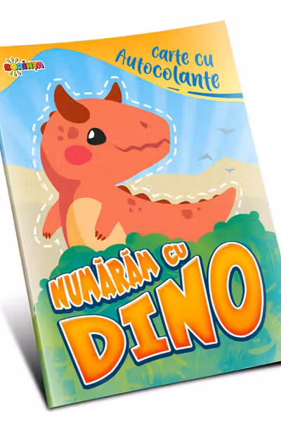 Carte cu autocolante : Numaram cu Dino