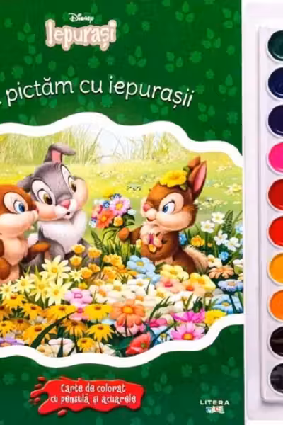 Disney Iepurasi. Sa pictam cu iepurasii. Carte de colorat cu pensula si acuarele