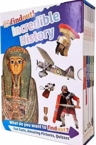 DK findout!: Incredible History Collection 8 Books Box Set Ancient Rome Stone Age Ancient Egypt Vikings