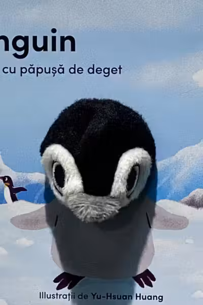 Carte cu papusa de deget. Pinguin
