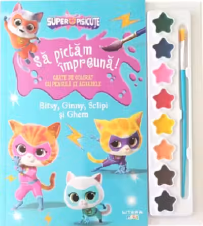 DISNEY. SUPERPISICUTE. Sa pictam impreuna! Bitsy Ginny Sclipi si Ghem. Carte de desenat cu pensula si acuarele