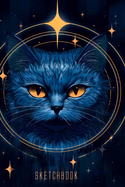СКЕТЧБУК А5. КОСМИЧЕСКИЙ КОТ