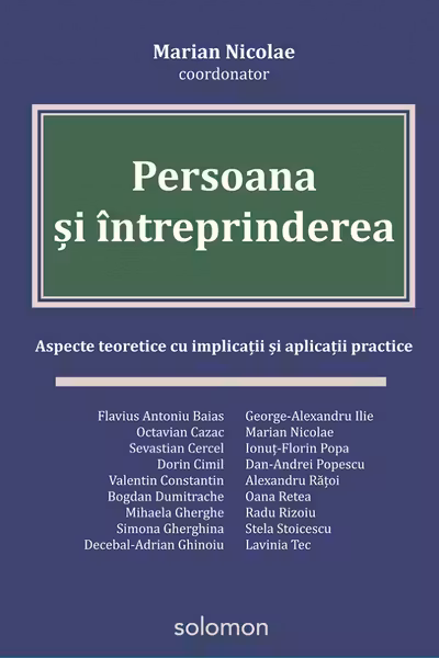 Persoana si intreprinderea Aspecte teoretice cu implicatii si aplicatii practice