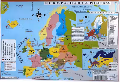 Harta de perete: Europa. Pliată