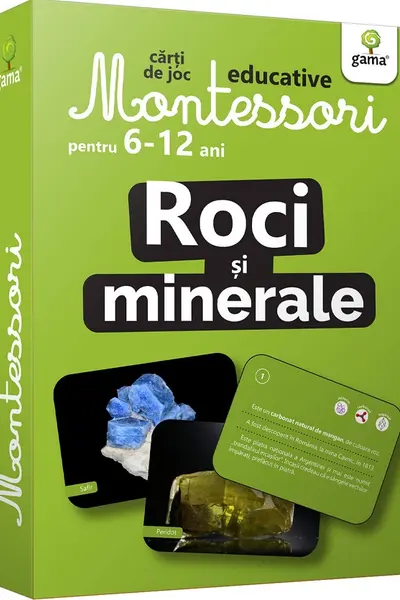 Carti de joc Montessori. Roci si minerale 6-12 ani