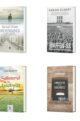 Pachet format din 4 titluri Indezirabilii, WAFFEN-SS Armata lui Hitler, Farmacistul de la Auschwitzz, Sabotorul - Michael Dobbs, Adrian Gilbert