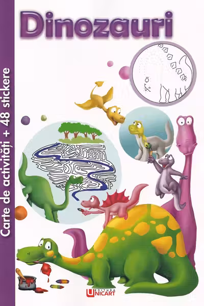 Carte de activități cu 48 stickere: Dinozauri