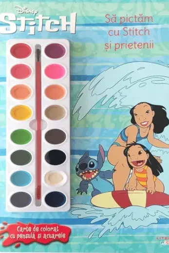 DISNEY STITCH. Sa pictam cu Stitch si prietenii. Carte de pictat cu pensula si acuarele