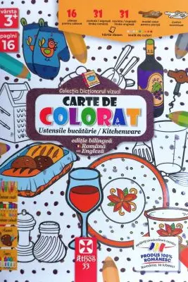 Carte de colorat ustensile bucatarie / kitchenware