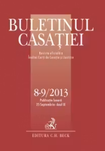 Buletinul Casatiei nr. 8-9/2013