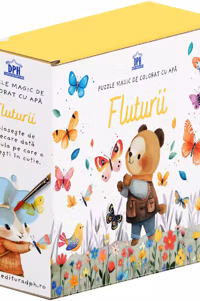 Fluturii - Puzzle magic de colorat cu apa