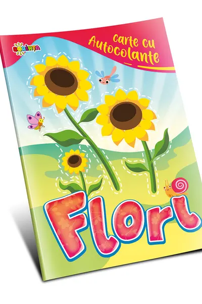Carte cu autocolante. Flori