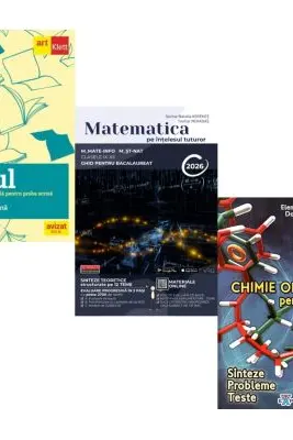 Pachet Bacalaureat 2026. Eseul Pregatire individuala pentru proba scrisa. Matematica pe intelesul tuturor M-mate-info, M-stiintele naturii si Chimie organica pentru liceu. Sinteze. Probleme. Teste - Liliana Paicu, Teohar Mihadas, Elena Alexandrescu