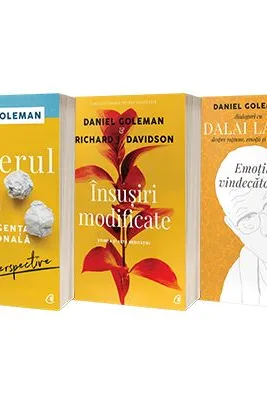 Pachet de 3 carti seria Creierul si inteligenta emotiilor, Insusiri modificate, Emotii vindecatoare Daniel Goleman Dalai Lama