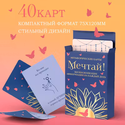 Мечтай! Вдохновляющие аффирмации на каждый день. Метафорические карты (40 шт.)