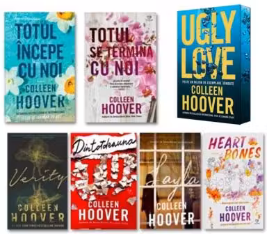 Seria Colleen Hoover: Totul incepe cu noi, Totul se termina cu noi, Ugly Love, Verity, Dintotdeauna tu, Layla, Heart Bones - Set 7 volume