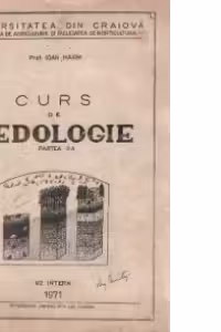 Curs de pedologie, Partea a II-a (Pedologie speciala) - Uz intern