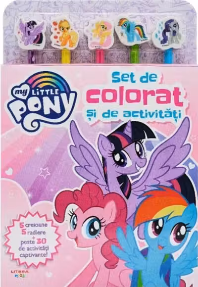 MY LITTLE PONY. Set de desenat si de activitati (5 creioane si 5 radiere)