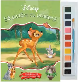 Disney. Sa pictam cu prietenii. Carte de colorat cu pensula si acuarele