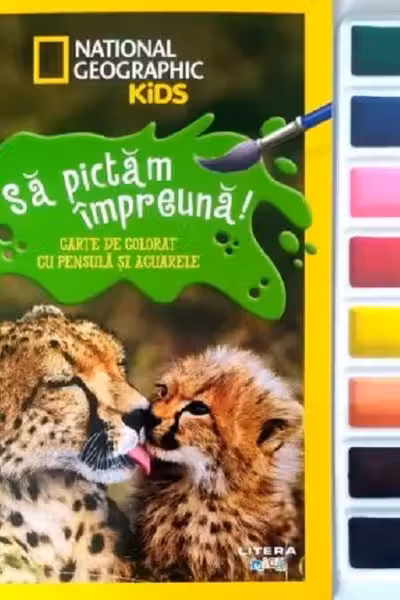 NATIONAL GEOGRAPHIC KIDS. SA PICTAM IMPREUNA! Carte de pictat cu pensula si acuarele. format mic