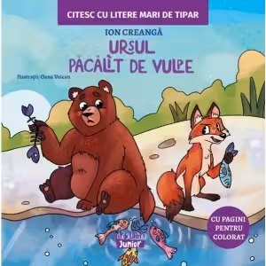 Ursul păcălit de vulpe. Citesc cu litere mari de tipar