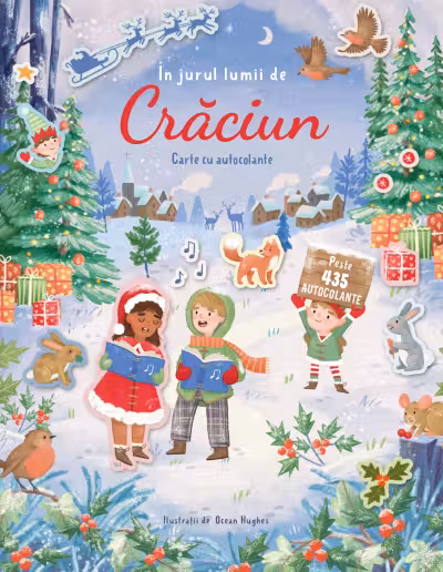 In jurul lumii de Craciun (carte cu autocolante)
