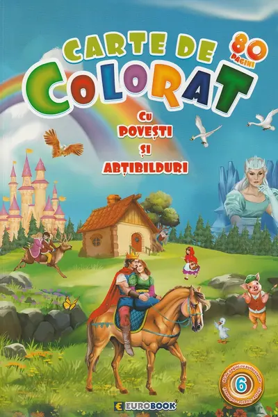 Carte de colorat cu povești și abțibilduri. Jumbo Vol.6