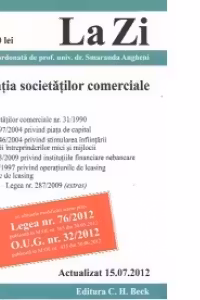 Legislatia societatilor comerciale (actualizat la 15 iulie 2012). Cod 478