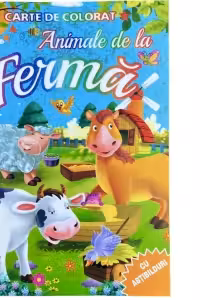 Animale de la ferma - carte de colorat cu abtibilduri
